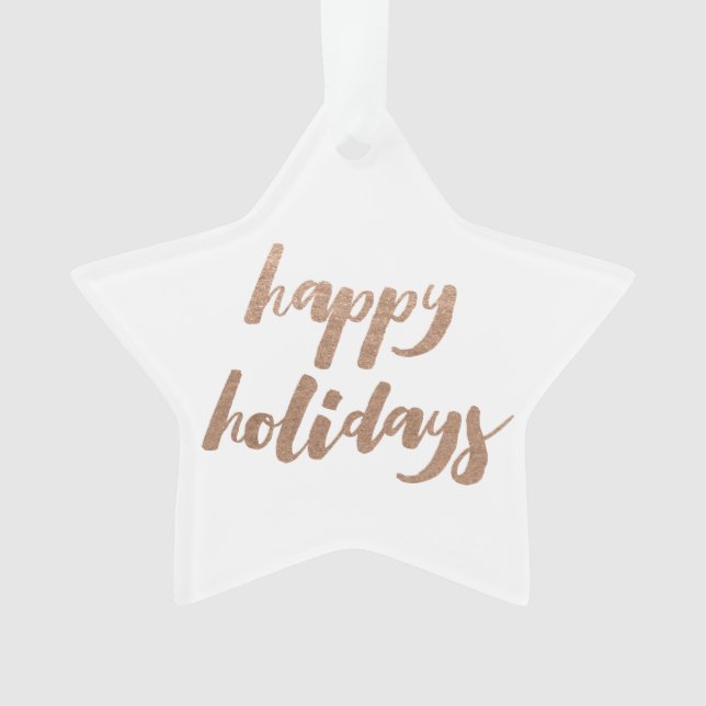 Ornamento de árbol de navidad de Bronce Happy Holi (Anverso)