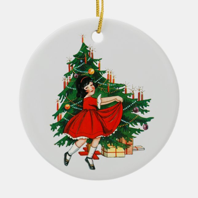 Ornamento de árbol de navidad de Chica de danza de (Frente)