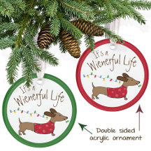 Ornamento de árbol de Navidad de Dachshund - Cacho