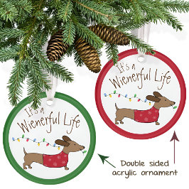 Ornamento de árbol de Navidad de Dachshund - Cacho