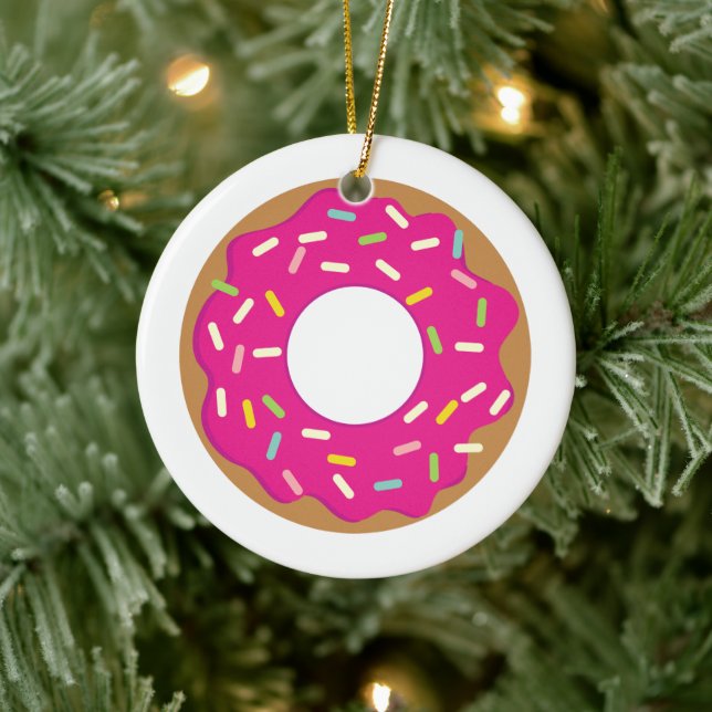 Ornamento de árbol de Navidad de donut rociado (Árbol)