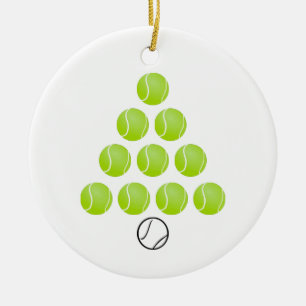 Ornamento de árbol de navidad de la bola de tenis 