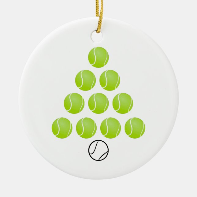 Ornamento de árbol de navidad de la bola de tenis  (Frente)