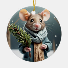 Ornamento de árbol de navidad de pareja de ratón d