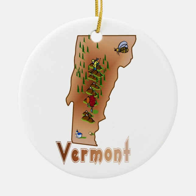 Ornamento de árbol de Navidad de Vermont (Frente)