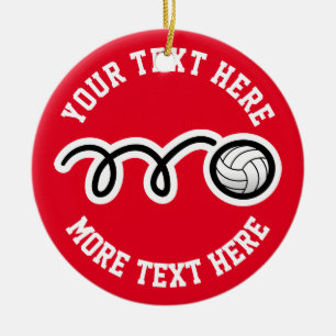 ornamento de árbol de navidad de voleibol personal