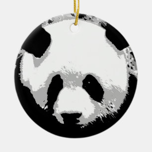 Ornamento de árbol de navidad del arte pop blanco 