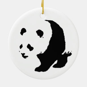 Ornamento de árbol de navidad del arte pop blanco
