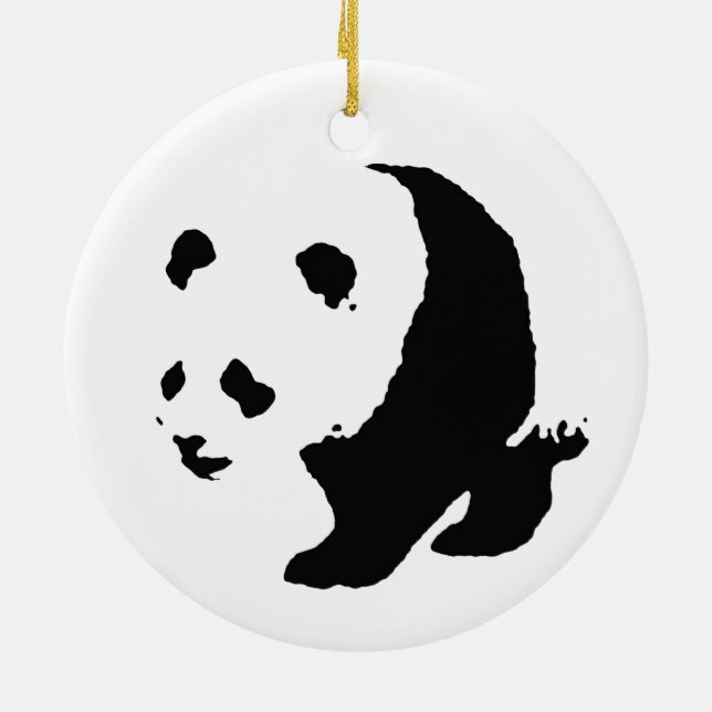 Ornamento de árbol de navidad del arte pop blanco  (Atrás)