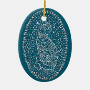 Ornamento de árbol de navidad para gatos de encaje