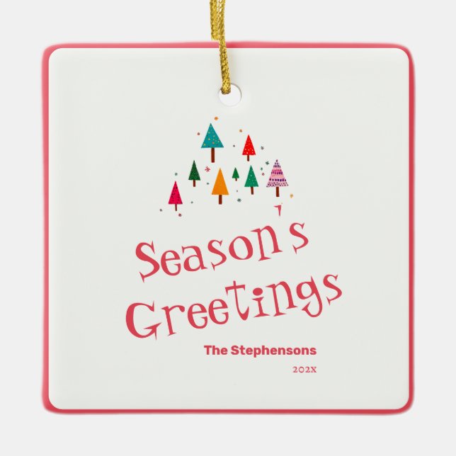 Ornamento de árbol de Navidad retro lindo (Anverso)