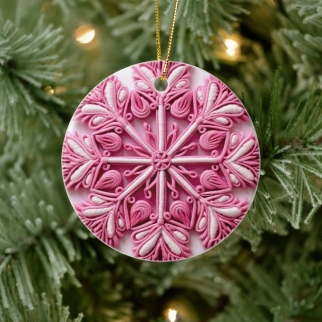 Ornamento de árbol de Navidad rosa (Árbol)