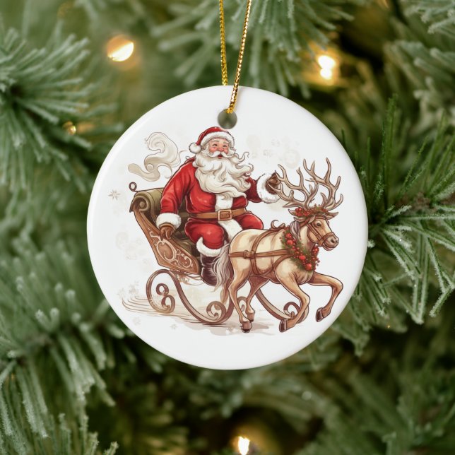 Ornamento de árbol de Navidad Santa (Árbol)