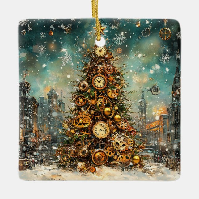 Ornamento de árbol de Navidad Steampunk (Anverso)