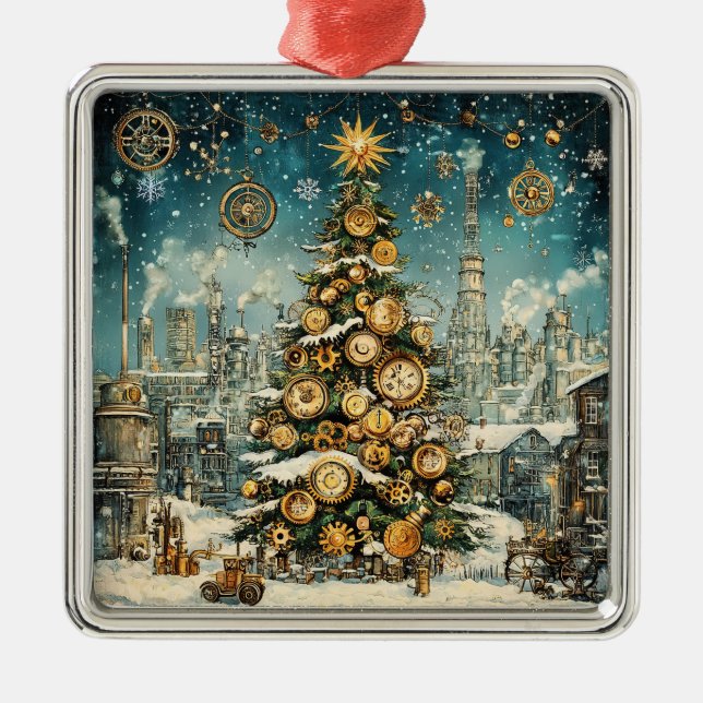 Ornamento de árbol de Navidad Steampunk (Frente)