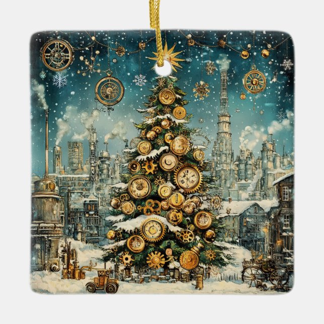 Ornamento de árbol de Navidad Steampunk (Anverso)