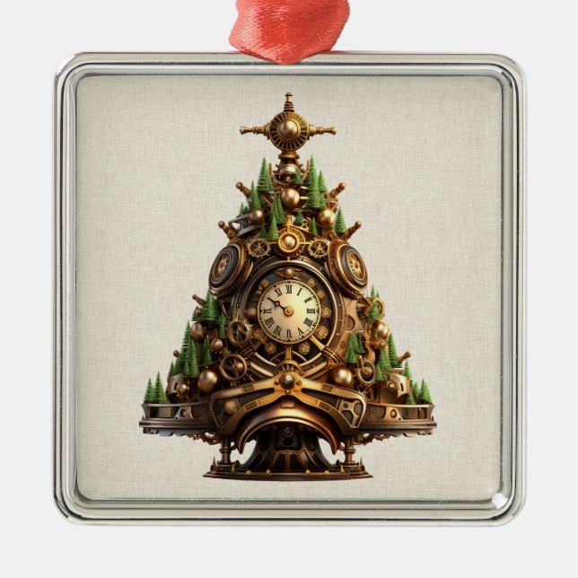 Ornamento de árbol de Navidad Steampunk (Frente)