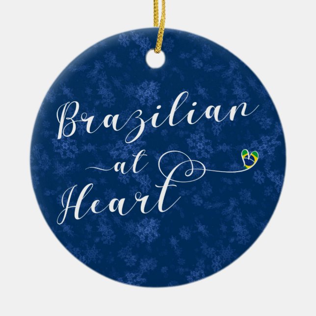 Ornamento de árbol feriado en el corazón de Brasil (Frente)