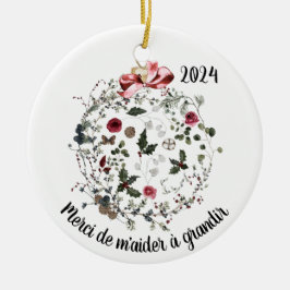 Ornamento de árbol francés de personalizable para