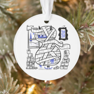 Ornamento de árbol monstrual de papel higiénico 