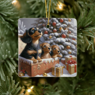 Ornamento de árbol personalizado de Dachshund