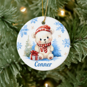 Ornamento de árbol personalizado del oso polar