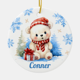 Ornamento de árbol personalizado del oso polar