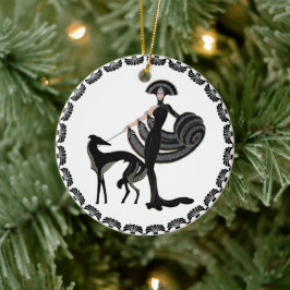 Ornamento de Art Deco Borzoi