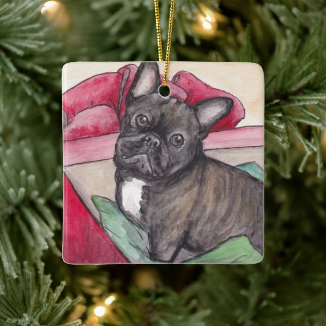 Ornamento de arte canino presente en el Bulldog fr (Árbol)