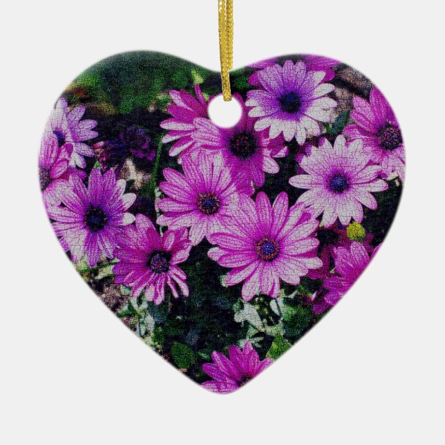 Ornamento de arte de flores morado africano (Frente)