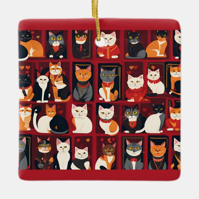 ornamento de arte de IA cerámica para gatos de mos (Anverso)