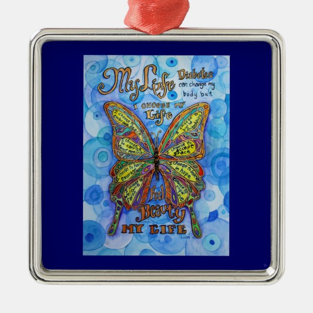 Ornamento de arte de mariposa de apoyo a la sensib (Frente)