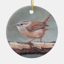 Ornamento de arte de pájaro de Carolina Wren