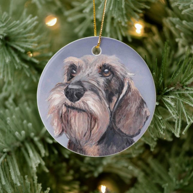 Ornamento de arte de perro de Dachshund, de larga  (Árbol)