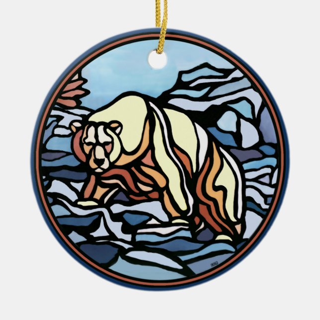 Ornamento de arte del oso Decoración personalizada (Frente)