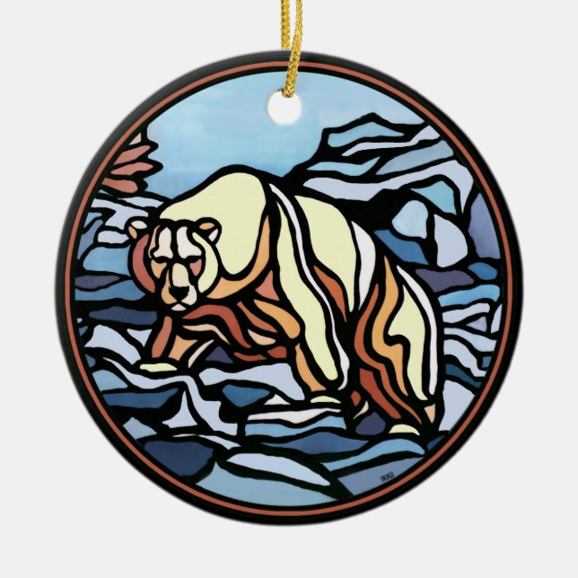 Ornamento de arte del oso Decoración personalizada (Frente)