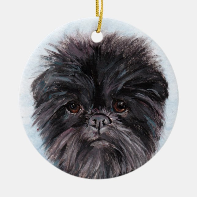 Ornamento de arte del perro Affenpinscher (Frente)