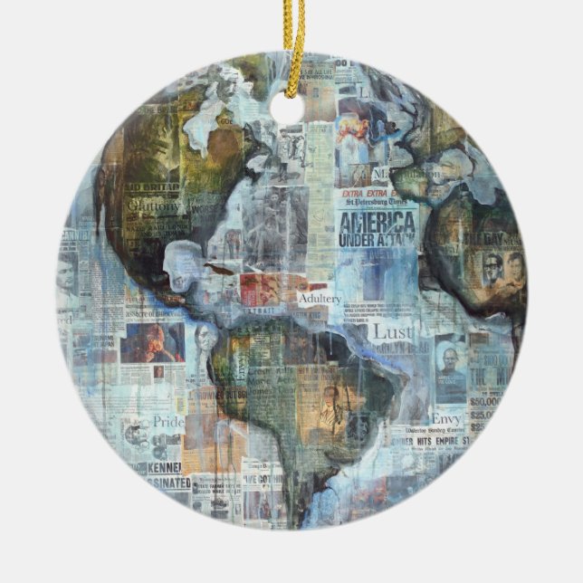 Ornamento De Arte "Esperanza Por La Humanidad" (Frente)