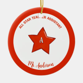Ornamento de asistente de docente personalizado