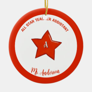 Ornamento de asistente de docente personalizado