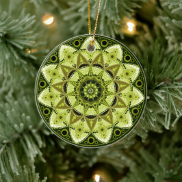 Ornamento de August Birthstone Peridot Mandala