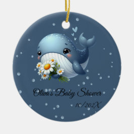 Ornamento de Baby Shower de ballena para bebé pequ