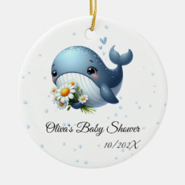 Ornamento de Baby Shower de ballena para bebé pequ