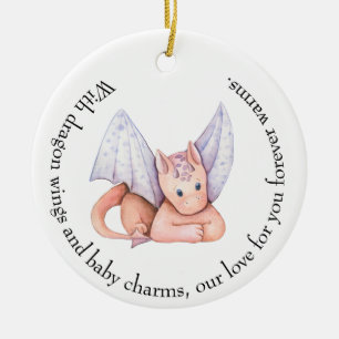 Ornamento de Baby Shower de Dragón Rosa: Amado por