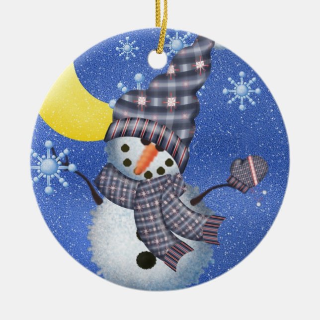 Ornamento de Baby Snowman Dated Keepsake (Frente)