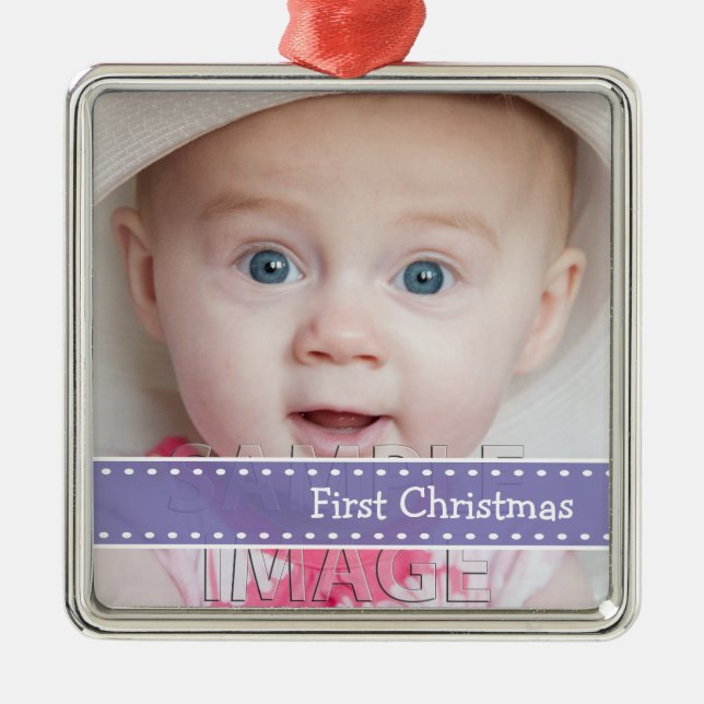 Ornamento de Babys First Christmas Photo Personali (Frente)