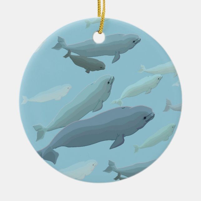 Ornamento de ballenas Beluga Personalizado (Frente)