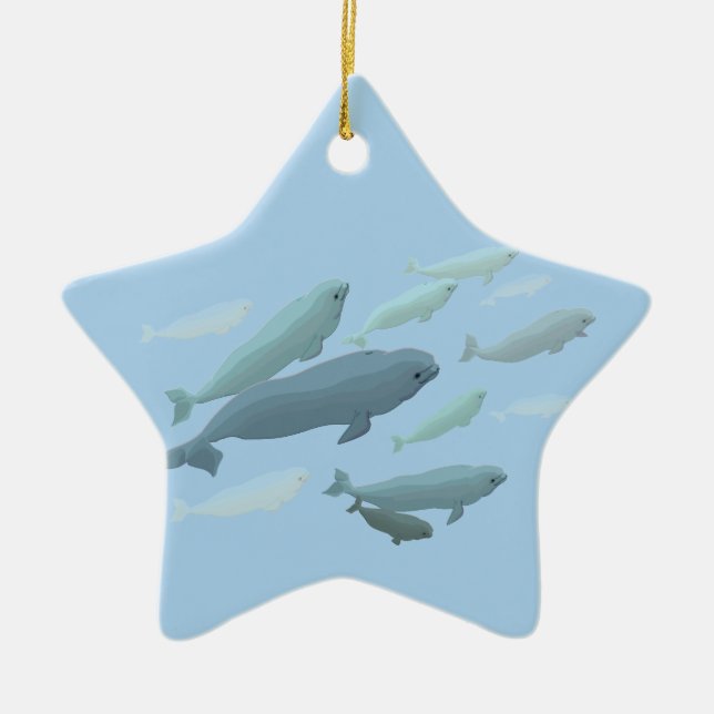 Ornamento de ballenas Beluga Personalizado (Frente)
