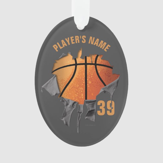 Ornamento de baloncesto desgarrado (Anverso)