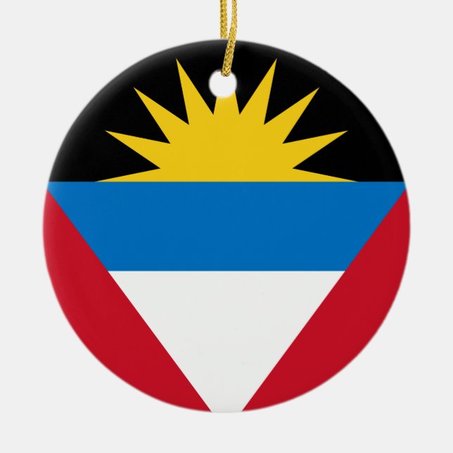 ornamento de bandera antigua y barbuda (Frente)